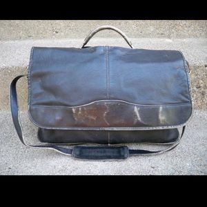 Vtg Colombian Leather Messenger Bag Briefcase Pack